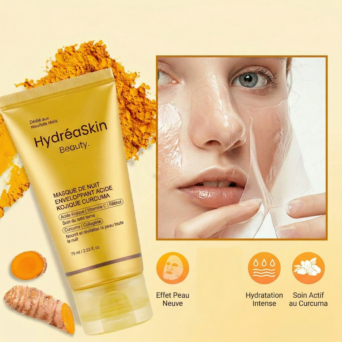 HydréaCream™ - Crème de Nuit Wrapping Hydratant & Éclat